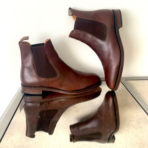 Elegant Brown Leather Ankle Boots